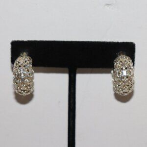 Beautiful vintage sterling silver hoop earrings .75" .925